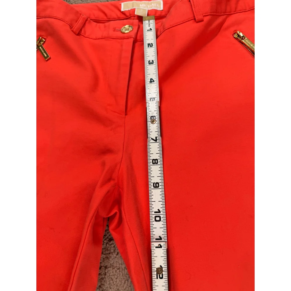 Women's Michael Kors Orange Cropped Pants 8 City Chic Preppy Modern Chic Classic
